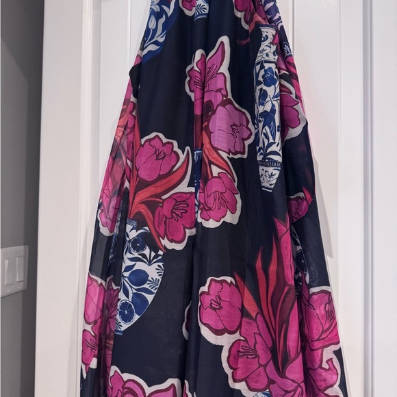 Ted Baker Organza Floral Halter Maxi Dress - Pink and Blue - Picture 6 of 7